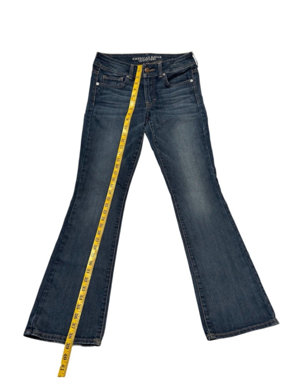 American Eagle Jeans Womens 6 30 X 32 Kick Boot Super Stretch Low -Rise Distress - Picture 7 of 16